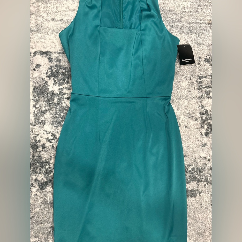 Ellen Tracy Teal Mini Dress